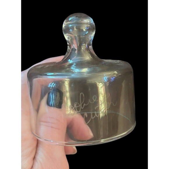 Vintage Glass Etched “Cookie Cutter” Biscuit Cutter Round Unique One Of A Kind - Picture 2 of 5